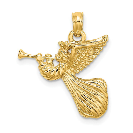 14k Angel with Trumpet Charm