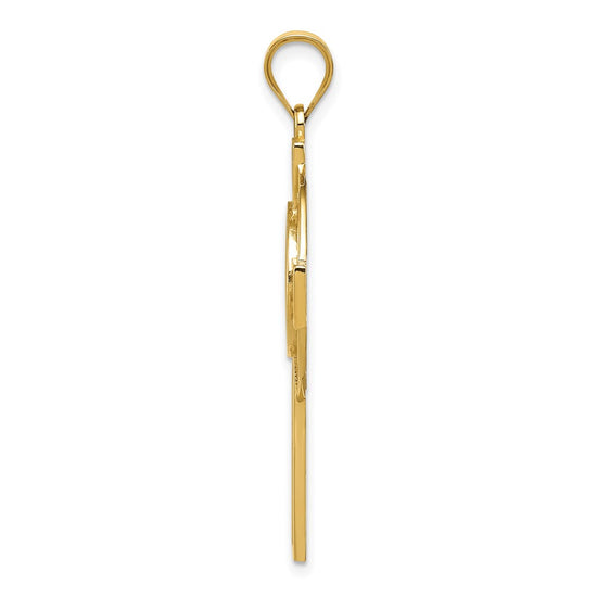 14k Celtic Claddagh Cross Pendant