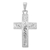 14k White Gold Large Filigree Crucifix Pendant