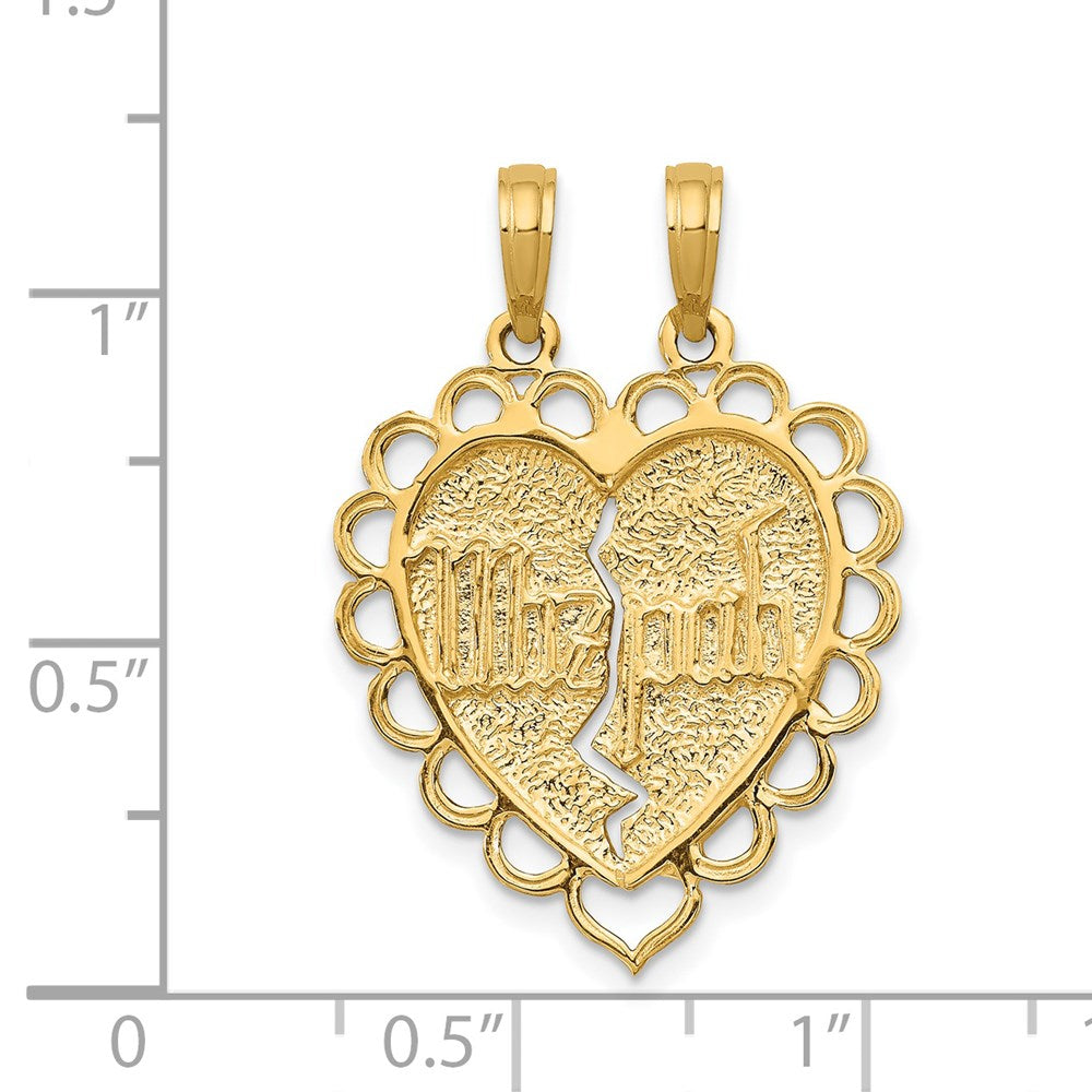 14k Reversible MIZPAH 2-Piece Break-Apart Charm