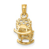14k 3-D Baby Cradle Charm