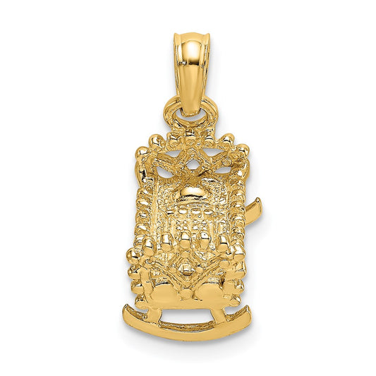 14k 3-D Baby Cradle Charm