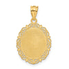 14k Solid Satin Polished Taurus Zodiac Oval Pendant