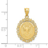 14k Solid Satin Polished Scorpio Zodiac Oval Pendant