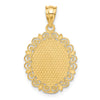14k Solid Satin Polished Aquarius Zodiac Oval Pendant
