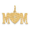 14k Polished MOM with Cross Charm