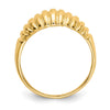 Gold Polished Ribbed Dome Rings