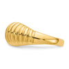 Gold Polished Ribbed Dome Rings