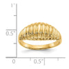 Gold Polished Ribbed Dome Rings