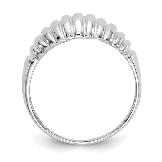 Gold Polished Ribbed Dome Rings