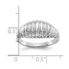 Gold Polished Ribbed Dome Rings