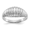 Gold Polished Ribbed Dome Rings