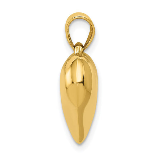 Gold 3D Heart Pendant