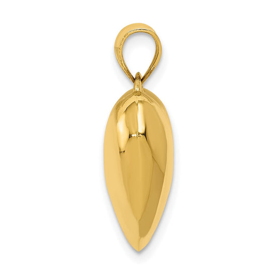 14K Polished 3-D Puffed Heart Pendant