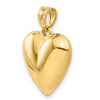 14K Polished 3-D Puffed Heart Pendant