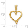 14K Polished Open Heart Pendant