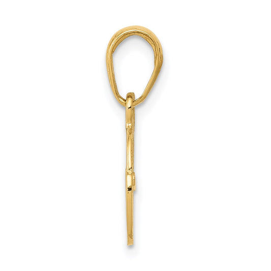 14K Polished Key and Lock Charm