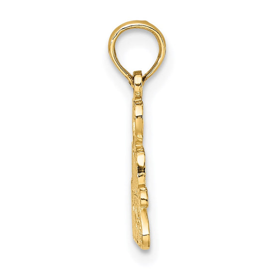 14k Heart AND KISSES Charm