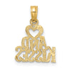 14k Heart AND KISSES Charm