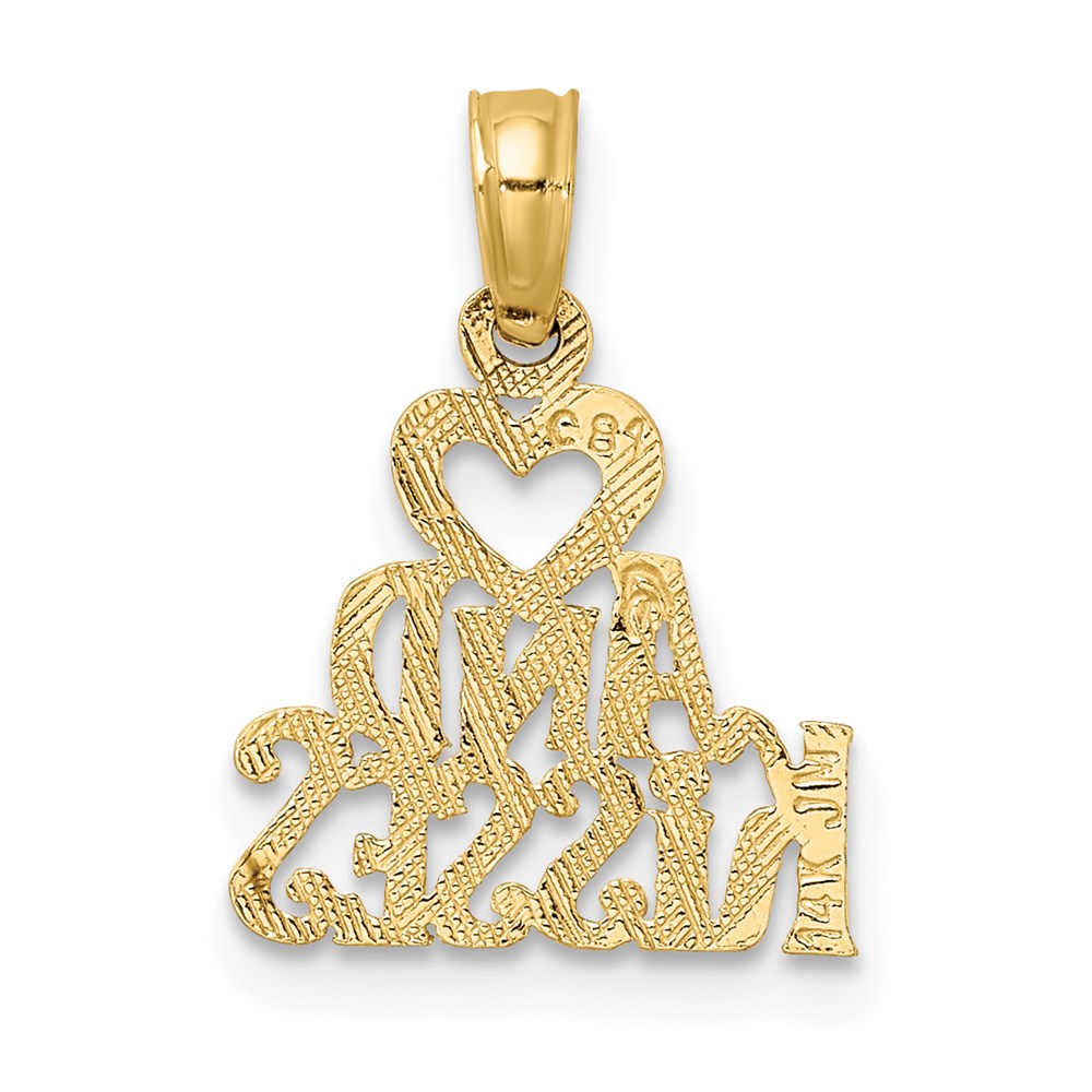14k Heart AND KISSES Charm