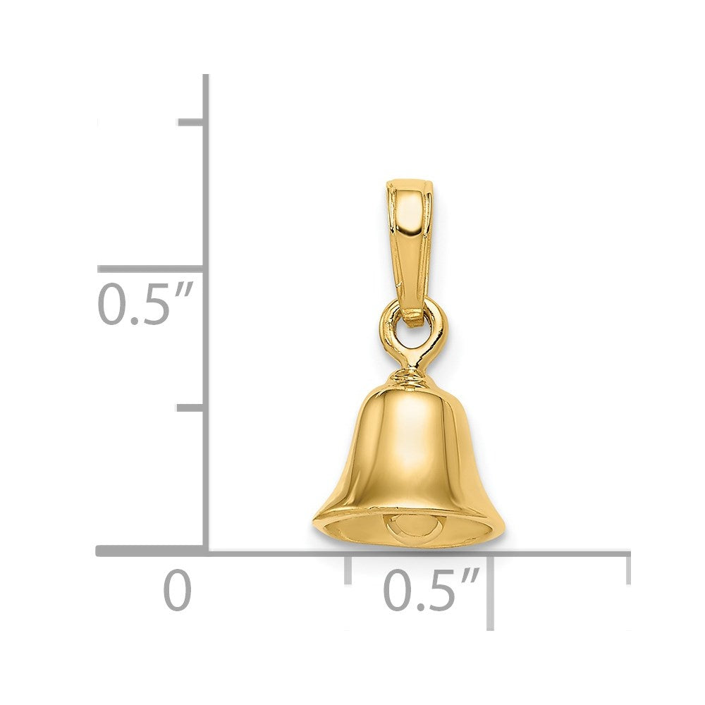 Gold 3D Bell Pendant