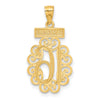 14k with White Rhodium Filigree SWEET 16 Pendant