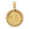 Gold Polished Rope with Diamond-cut Prong Bezel Pendant