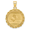 Gold Polished Rope with Diamond-cut Prong Bezel Pendant
