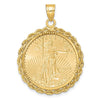 Gold Polished Rope with Diamond-cut Prong Bezel Pendant