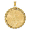 Gold Polished Rope with Diamond-cut Prong Bezel Pendant