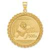 Gold Polished Rope with Diamond-cut Prong Bezel Pendant