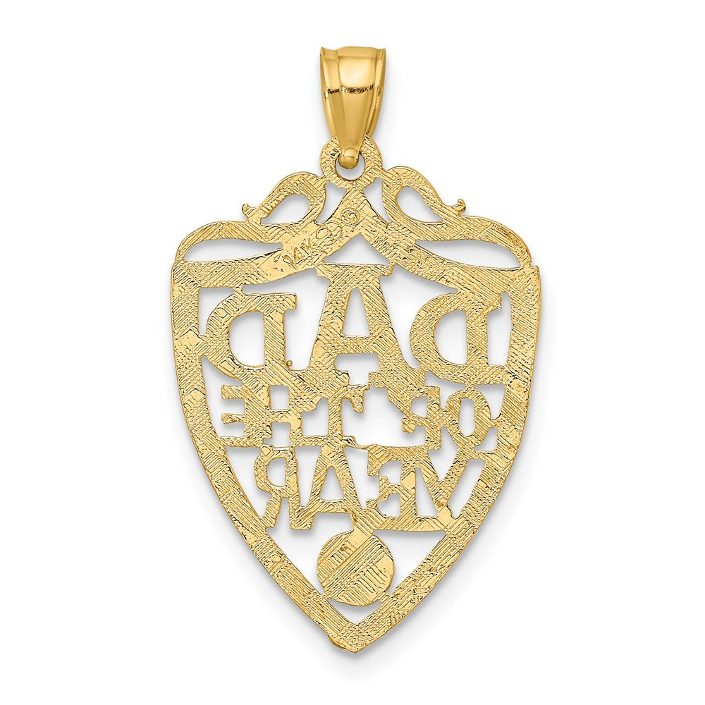 14k DAD OF THE YEAR Plaque Charm