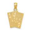 14k Ace of Hearts and Ace of Spades ALL IN! Cards Pendant