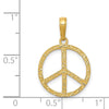 14k Textured Peace Sign Pendant