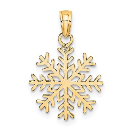 Gold Polished Snowflake Pendants