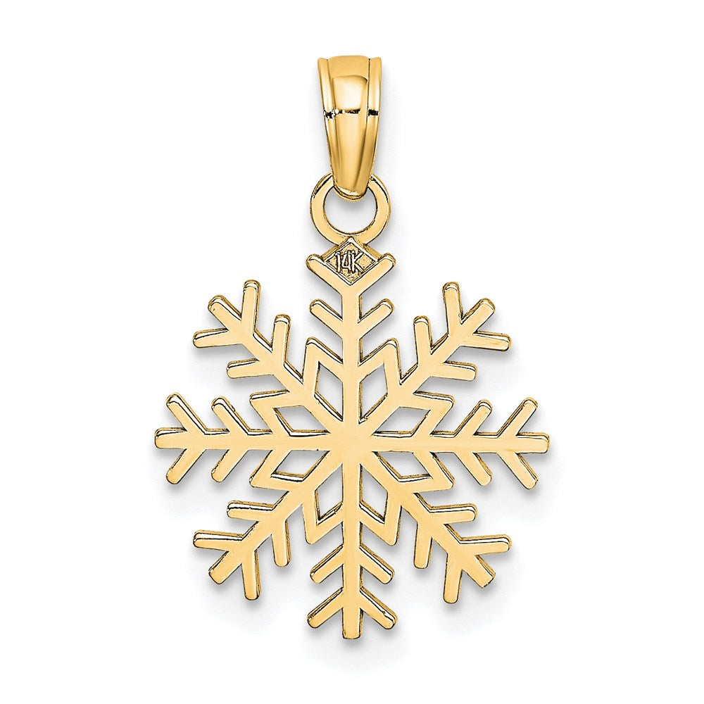 Gold Polished Snowflake Pendants