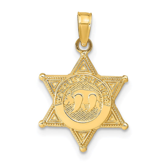 14k DEPUTY SHERIFF Badge with Bear Pendant