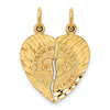 14k 2-Piece Break-apart Diamond-cut FROM MY HEART DIRECT TO YOURS Charm