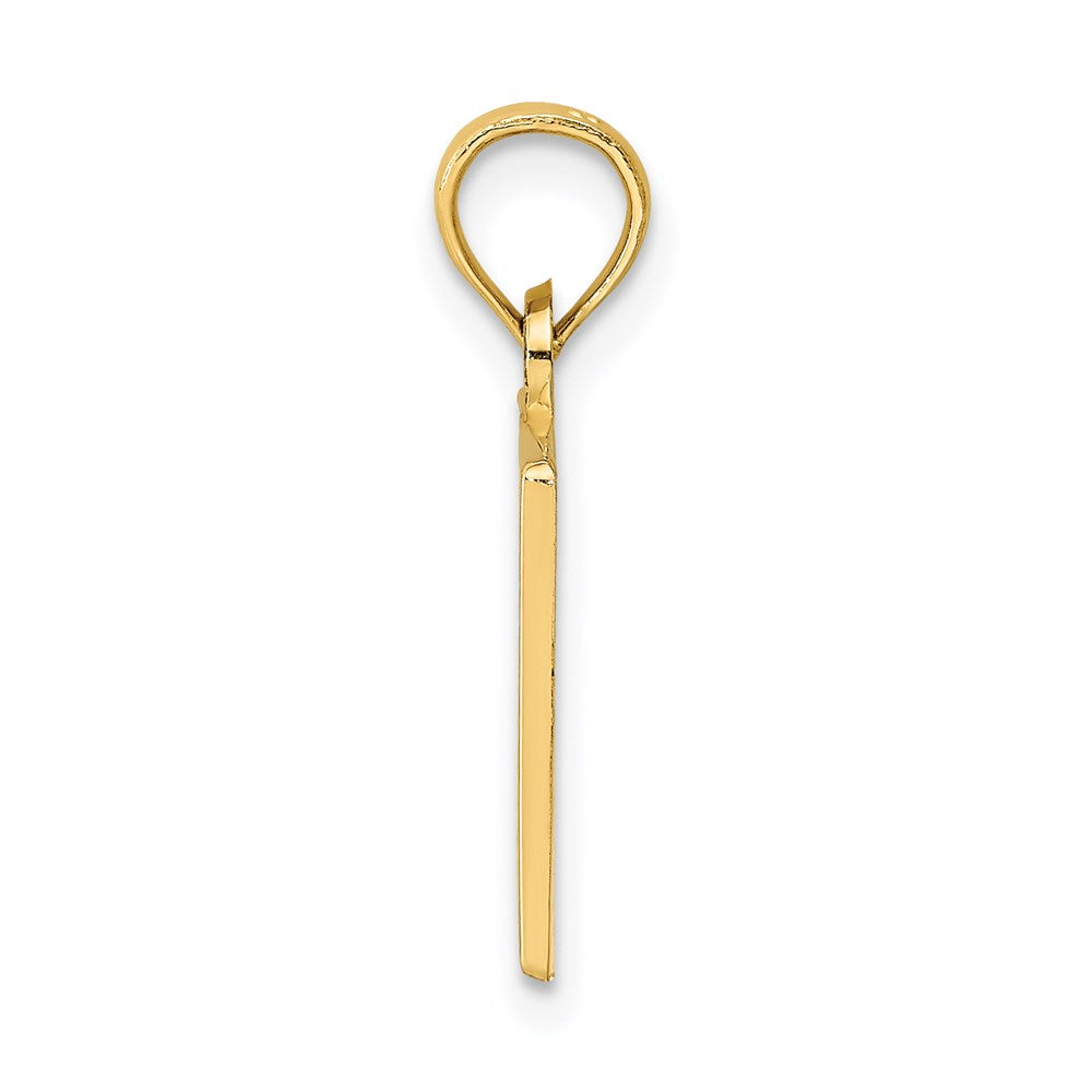 14k #1 TEACHER with Engravable Area Charm
