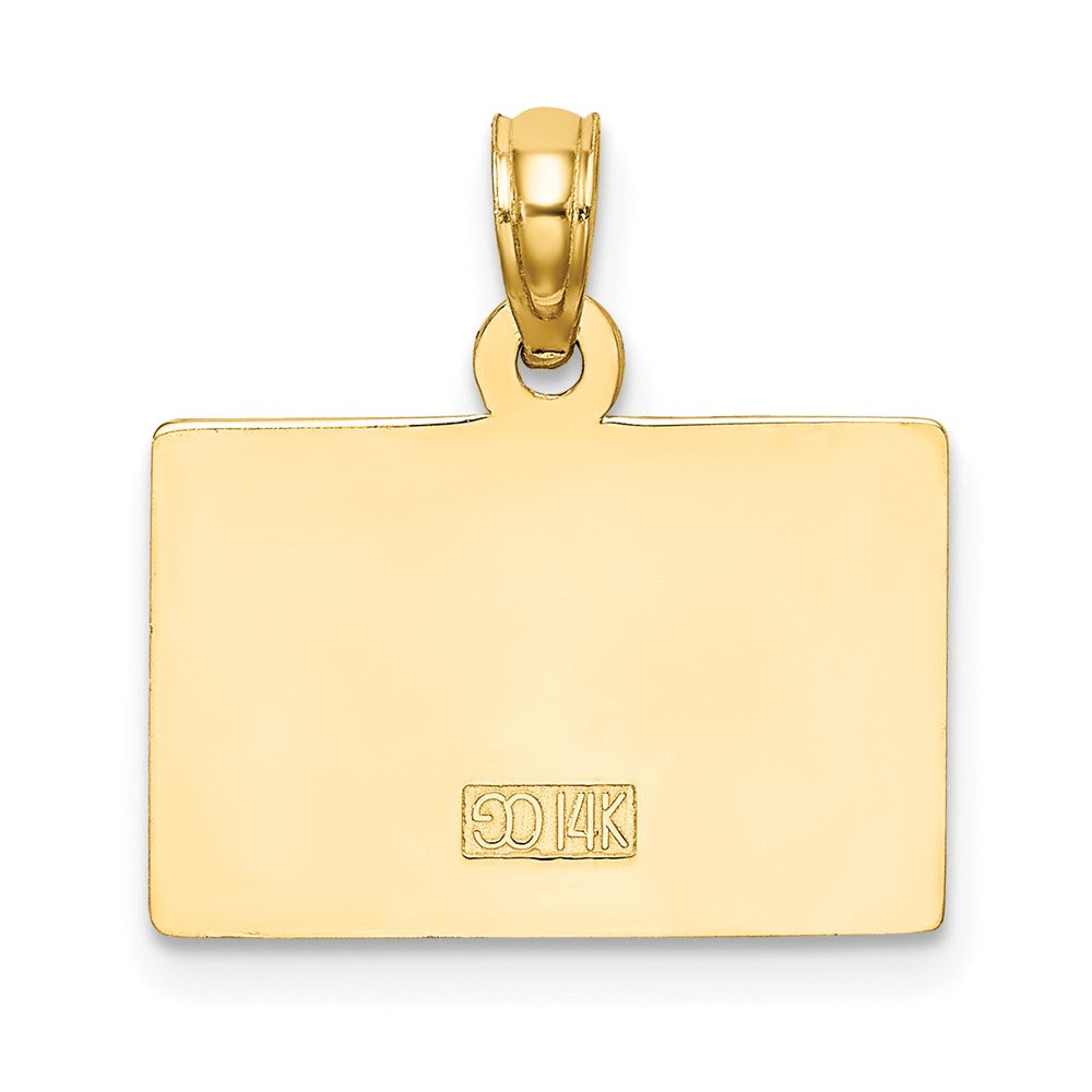 14k #1 TEACHER with Engravable Area Charm