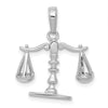 14k White Gold 3-D Moveable Scales of Justice Pendant