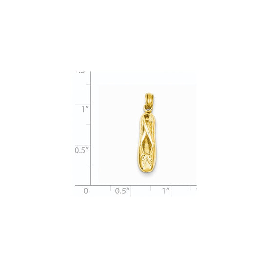 14k 3-D Ballet Slipper Pendant