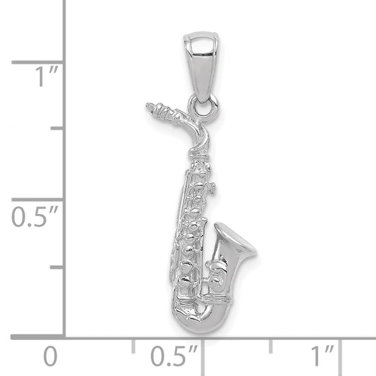 Gold 3D Saxophone Pendant