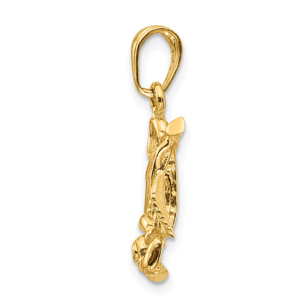 Gold Polished Flower Pendants