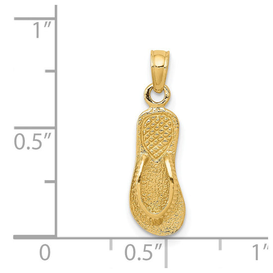 Gold Polished Flip-flop Pendant