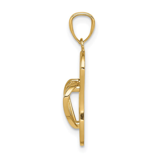 14k 3-D Flip Flop Pendant