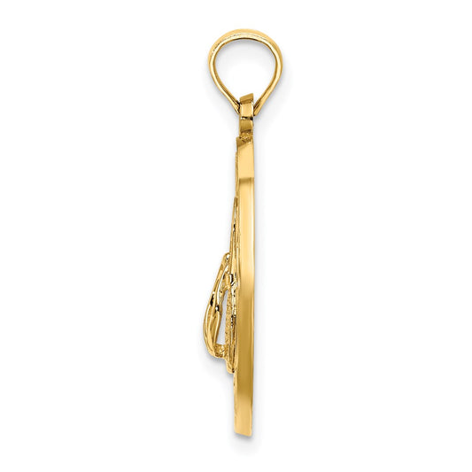 14K LIFES A BEACH Circle with Flip-Flop Charm