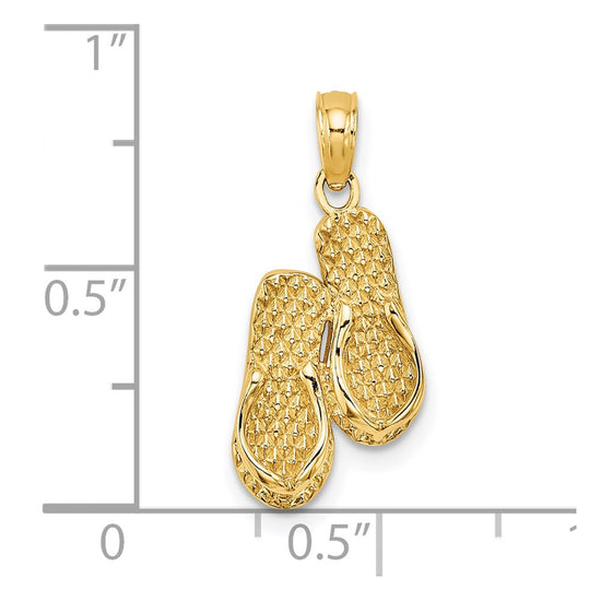 14k 3-D CAPE COD Double Flip-Flop Charm
