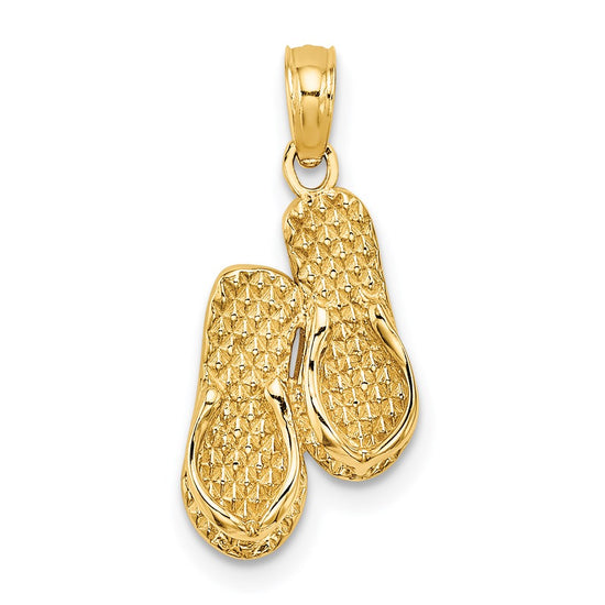 14k 3-D CAPE COD Double Flip-Flop Charm