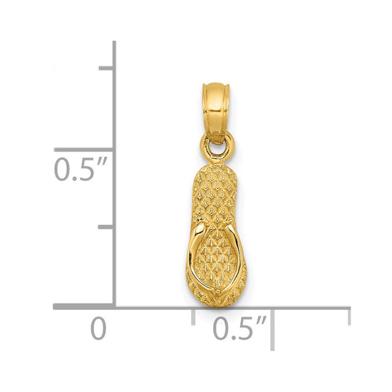 14k 3-D MYRTLE BEACH Single Flip-Flop Charm